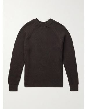 Sunspel Pullover aus Baumwolle in Rippstrick - Grau