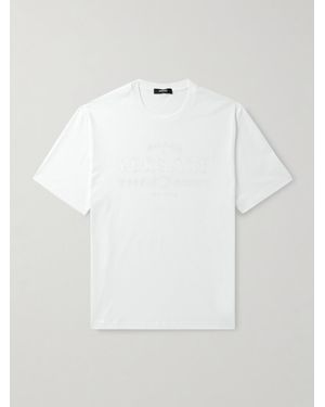 Versace Logo-embroidered Cotton-jersey T-shirt - White