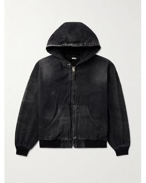 A.PRESSE Cotton, Hemp And Silk-Blend Canvas Hooded Jacket - Black