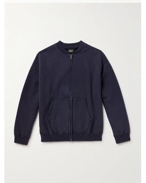 Orslow Cotton-Jersey Zip-Up Sweatshirt - Blue