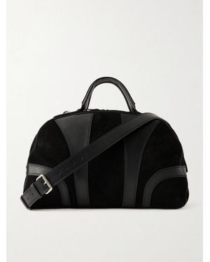 Dries Van Noten Suede And Leather Duffle Bag - Black