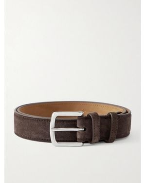 George Cleverley 3Cm Suede Belt - Brown