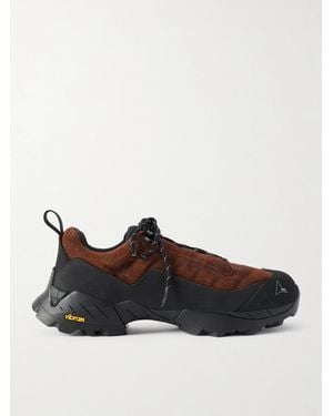ROA Katharina Rubber And Leather-Trimmed Brushed-Suede Hiking Trainers - Black