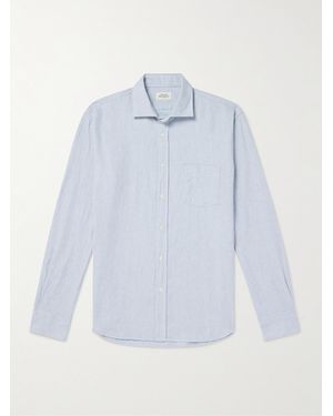 Hartford Paul Striped Cotton Shirt - Blue