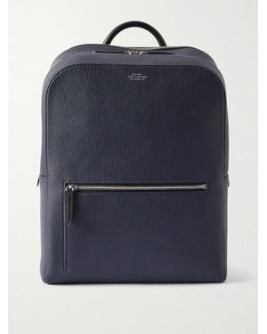 Smythson Ludlow Full-Grain Leather Backpack - Blue