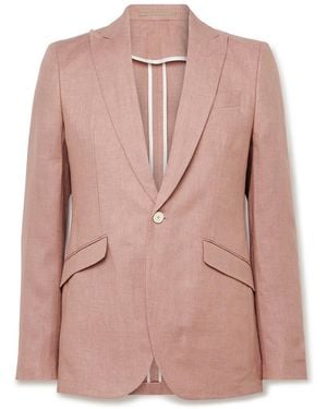 Favourbrook Slim-Fit Linen Suit Jacket - Pink