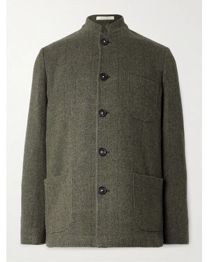 Massimo Alba Bali Herringbone Wool Coat - Green