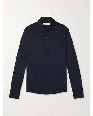 Orlebar Brown Sebastian Slim-fit Merino Wool-jersey Polo Shirt - Blue