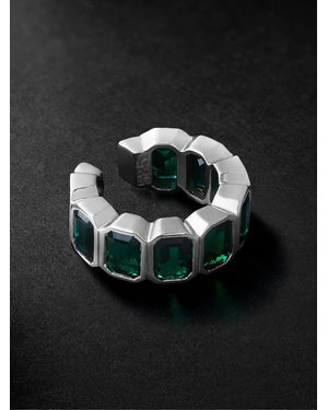 42 Suns 14-Karat Emerald Ear Cuff - Black