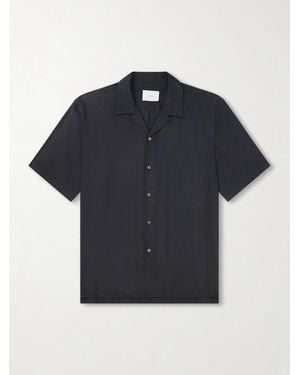 Ssstein Convertible-Collar Oversized Twill Shirt - Blue