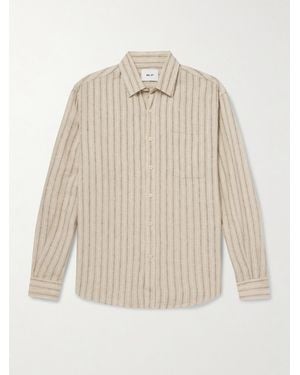 NN07 Deon 5728 Striped Linen Shirt - Natural