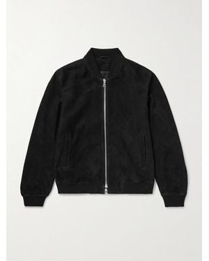 MR P. Suede Bomber Jacket - Black