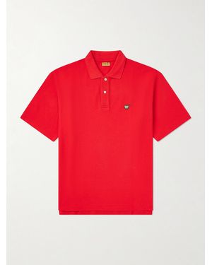 Human Made Logo-Appliquéd Cotton-Piqué Polo Shirt - Red