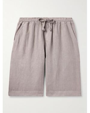Fedeli Vico gerade geschnittene Shorts aus Leinen mit Kordelzugbund - Grau