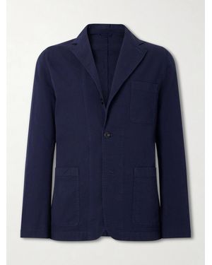Hartford Julian Textured Cotton Blazer - Blue