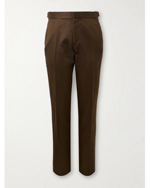 Tom Ford Dyllan Straight-Leg Silk And Linen-Blend Twill Suit Trousers - Brown
