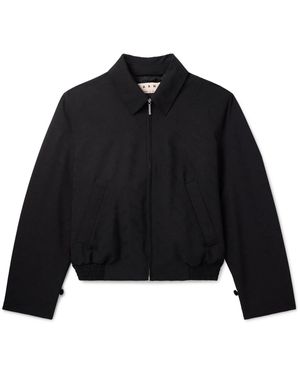 Marni Confetti Embroidered Wool Blouson Jacket - Black