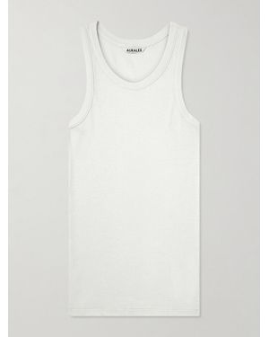 AURALEE Ribbed Organic Cotton-Jersey Tank Top - White