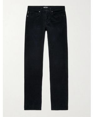 Tom Ford Midnight-blue Slim-fit Stretch-cotton Corduroy Trousers