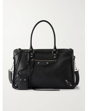 Balenciaga Le City Business Large Full-Grain Leather Weekend Bag - Schwarz