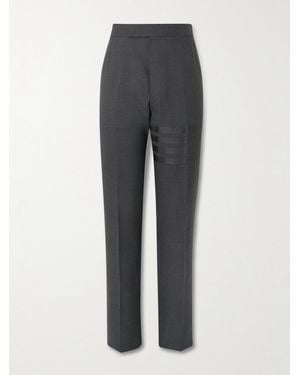 Thom Browne Slim-fit Straight-leg Pleated Wool Trousers - Grey