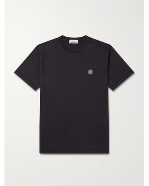Stone Island Logo-Appliquéd Cotton-Jersey T-Shirt - Black
