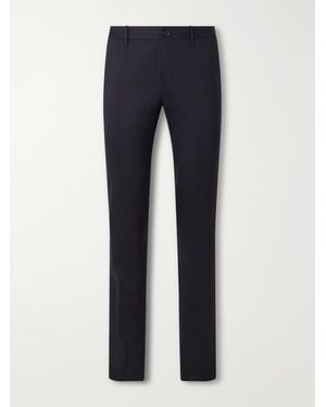 Slowear Straight-Leg Wool-Blend Tekno Flannel Trousers - Blue