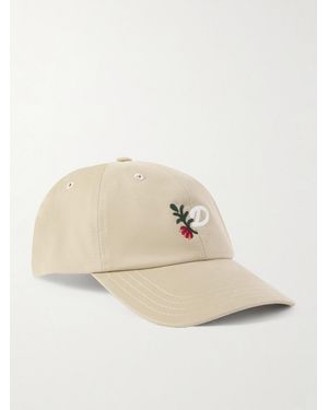 Drake's D Flower Embroidered Cotton-twill Baseball Cap - Natural