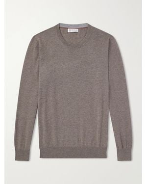Brunello Cucinelli Slim-Fit Cashmere Jumper - Grey