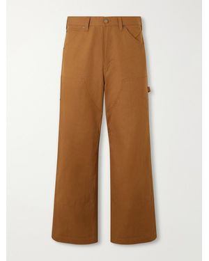 Comme des Garçons Wide-Leg Double-Knee Cotton-Canvas Pants - Brown