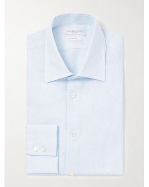 Richard James Slim-Fit Striped Linen Shirt - Blue