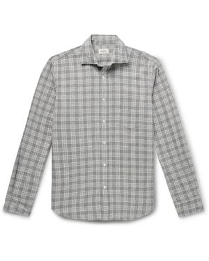 Hartford Paul Checked Cotton-Flannel Shirt - Gray