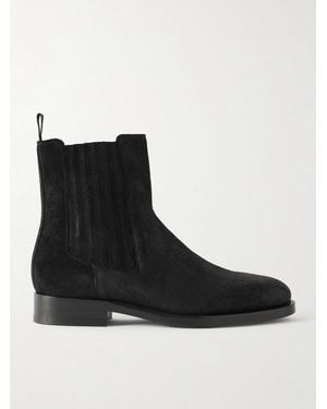 Brunello Cucinelli Waxed-Suede Chelsea Boots - Black