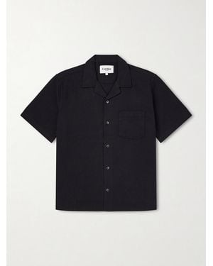 Corridor NYC Convertible-Collar Cotton-Hopsack Shirt - Blue