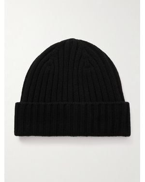 MR P. Cairn Ribbed Cashmere Beanie - Nero