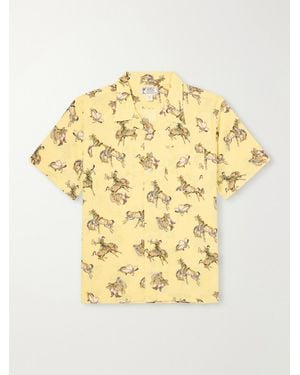 RRL Convertible-Collar Printed Linen And Cotton-Blend Shirt - Metallic