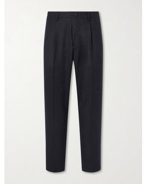 Canali Straight-Leg Wool Pants - Blue