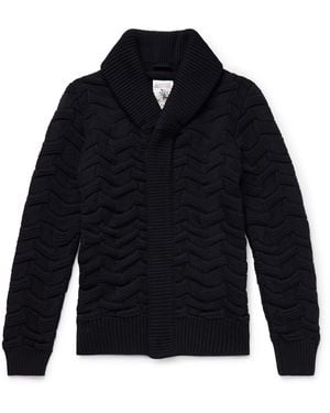 S.N.S. Herning Epigon Shawl-Collar Virgin Wool Cardigan - Blue