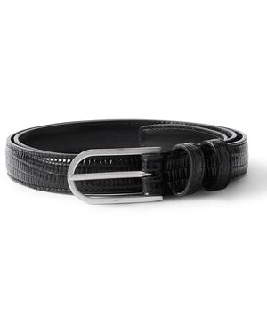 Celine 2Cm Lizard-Effect Leather Belt - Black