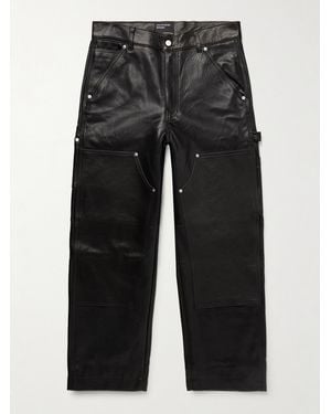 Enfants Riches Deprimes Panelled Straight-Leg Leather Trousers - Black