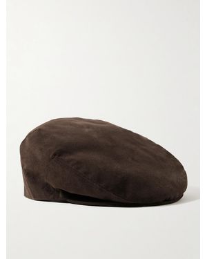 James Purdey & Sons Litton Alcantara® Flat Cap - Brown
