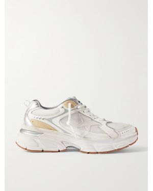 Golden Goose Lightstar Rubber-Trimmed Leather And Mesh Trainers - White
