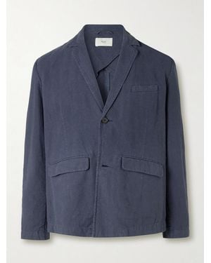 Folk Lunar Linen And Cotton-Blend Blazer - Blue