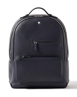 Montblanc Full-Grain Leather Backpack - Blue