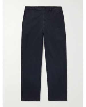 Nili Lotan Carsen Straight-Leg Cotton-Blend Twill Trousers - Blue