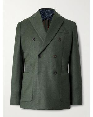 Paul Smith Double-breasted Wool And Cashmere-blend Suit Jacket - Green