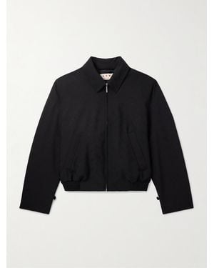 Marni Confetti Embroidered Wool Blouson Jacket - Blue