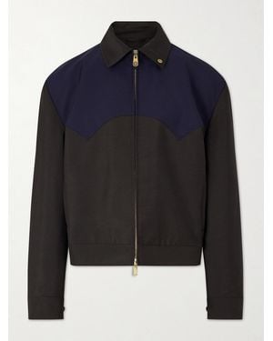 Versace Wool And Mohair-blend Blouson Jacket - Blue