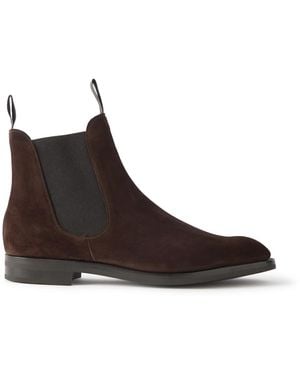 Edward Green Newmarket Suede Chelsea Boots - Brown