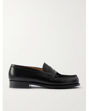 J.M. Weston 180 Moccasin Leather Penny Loafers - Nero